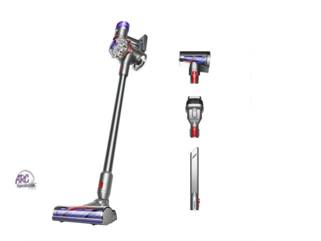 Lot 56-369135 - New, Dyson V8 Cordless Vacuum Silver Advanced whole-machine filtration vacuum Retail $539 traps 99.9...