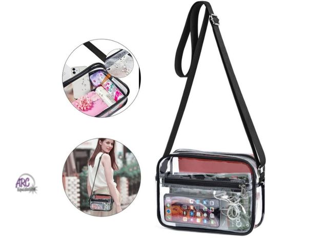 Lot 56-506824 - NEW-Clear Crossbody Bag, Stadium Approved Clear Bag for Concert, Waterproof Shoulder Bag with Adjust...