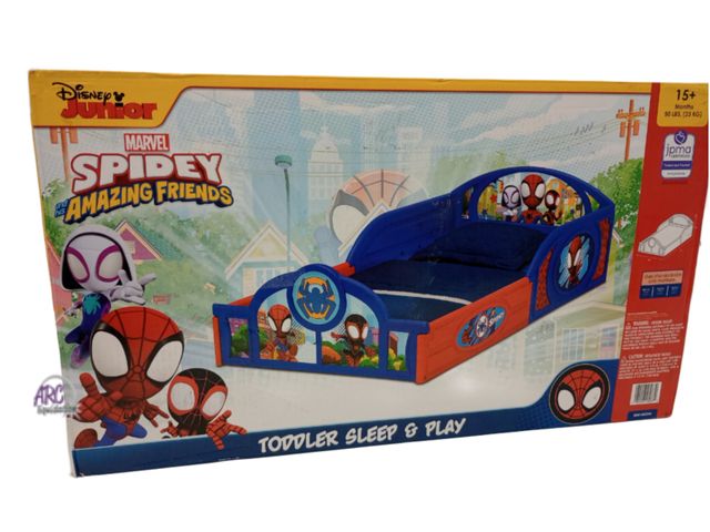 Lot 56-792824 - New in box. Marvel Spidey and His Amazing Friends Sleep and Play Toddler Bed with Built-In Guardrail...