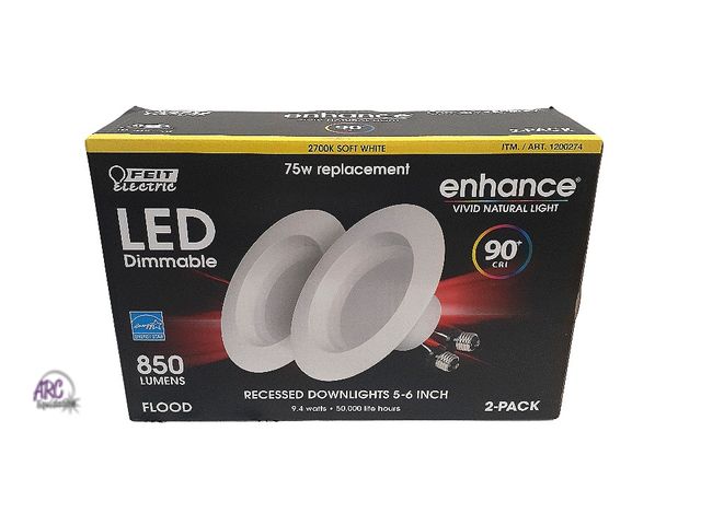 Lot 56-206158 - New - Lot of 3 Boxes Of 2 Pack Enhance Vivid Natural Light 90+ CRI Recessed Downlights 5-6 INCH 850 ...