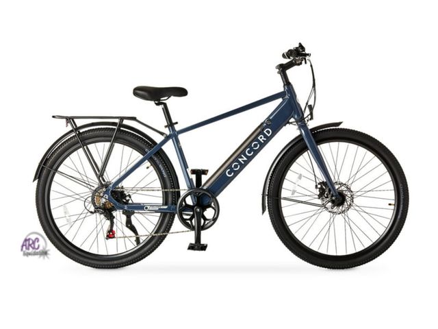 Lot 56-277451 - NEW Concord 27.5" Step-Over Electric Bike, 36V, Aluminum, Weighs 49 Pounds, Class 2, Gray, Fits Ride...