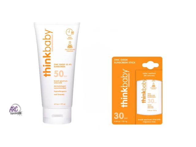 Lot 56-216217 - NEW Thinkbaby Sunscreen Lotion + Sunscreen Stick Set expires 11/2025