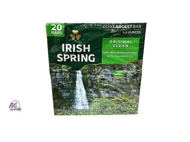 Lot 56-628751 - New (Pack of 19) Irish Spring Deodorant Bar Soap Original Clean 4.5 Ounce