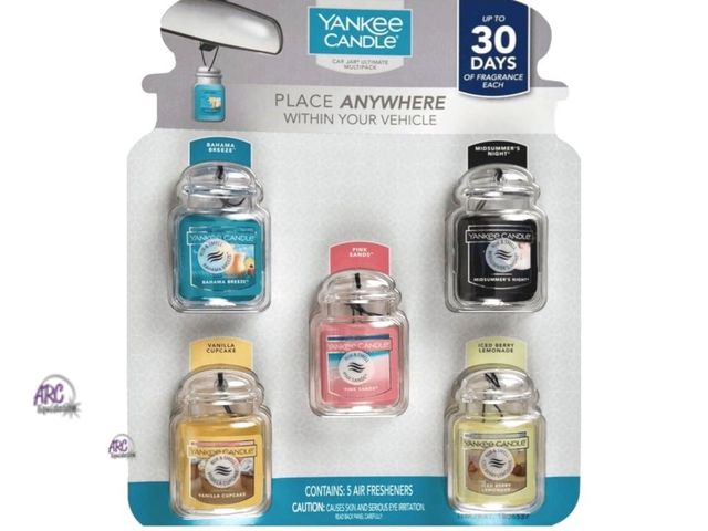 Lot 56-516265 - 1 opened, 4 sealed- Yankee Candle Car Jar Ultimate Multipack Air Fresheners 5 Pack