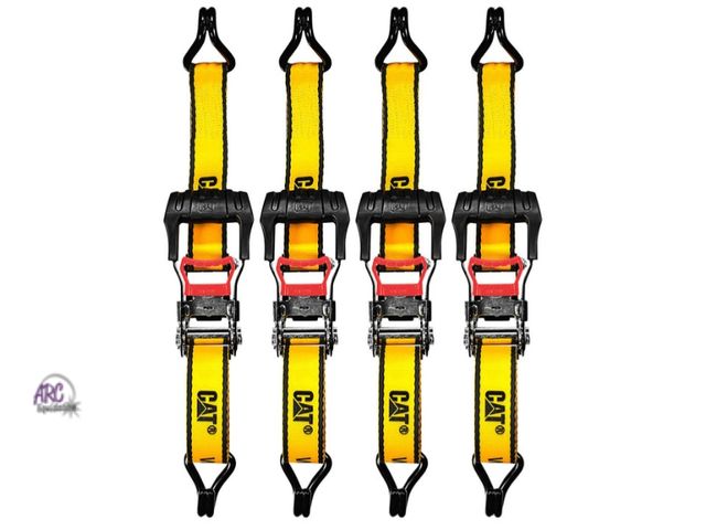 Lot 56-396414 - New,4 Piece Ratchet Tie Down Set with Soft Hooks - 16 Feet x 1-1/2 Inches (1000/3000) Retail $95