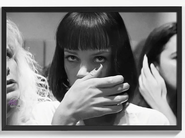 Lot 56-300540 - New - Framed Funny Pulp Fiction - Black And White Print - 16 x 24 Inche