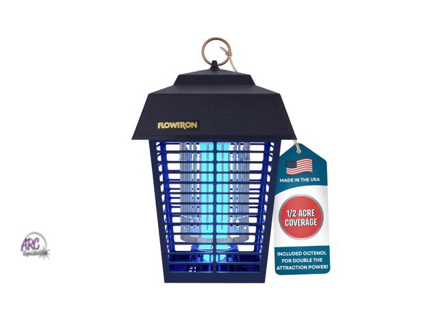 Lot 56-145199 - New Tested &amp; Works Flowtron Electric Bug Zapper 1/2 Acre Outdoor Insect Control with Dual Lure M...