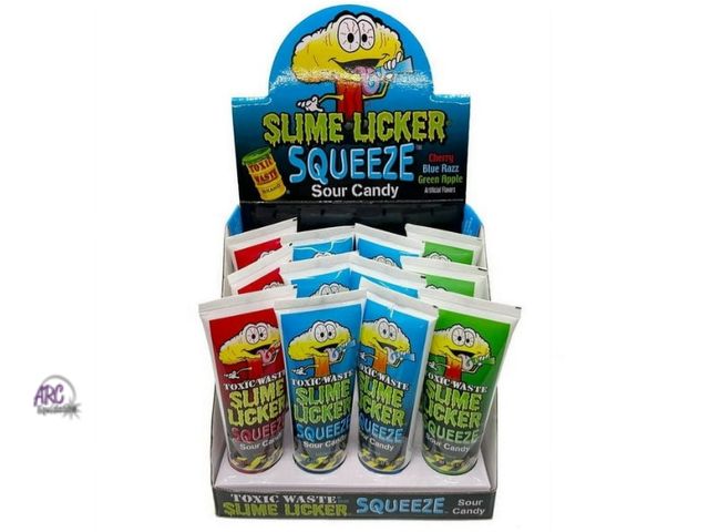 Lot 56-328617 - Toxic Waste Slime Licker Squeeze Candy 12 2.47 oz. Tubes Best by 08/2025
