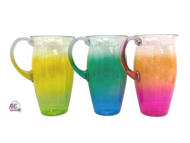 Lot 56-259898 - NEW Lot Of 3 Ombré Plastic Pitchers 1.54L Capacity