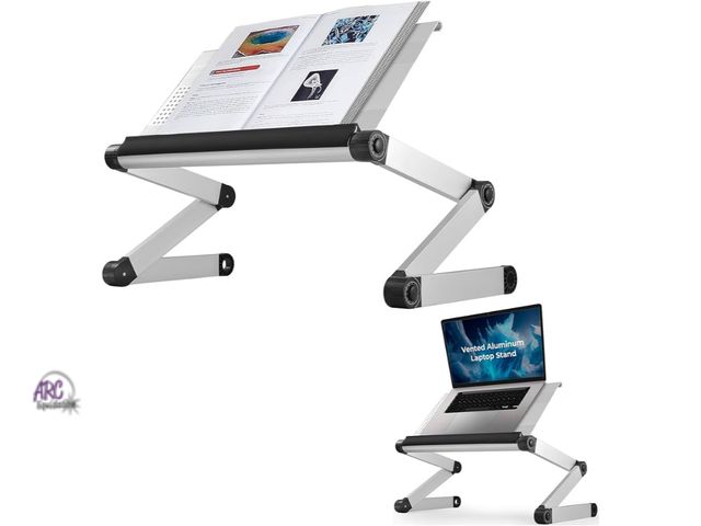 Lot 56-547117 - NEW-Uncaged Ergonomics Adjustable Book Holder, Tablet &amp; Laptop Stand, Aluminum Portable Reading ...