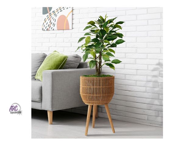 Lot 56-485264 - New in Box - (One Leg screws in but will Not Tighten) - Casafield Indoor Planter with Stand, Natural...