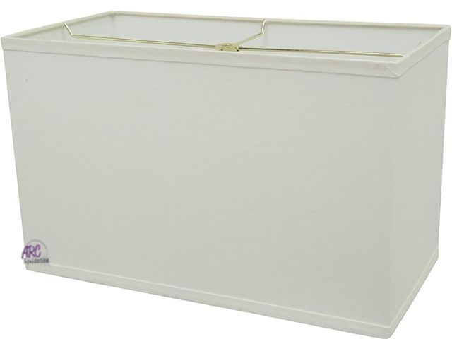 Lot 56-829699 - New In Box - Aspen Creative Transitional Rectangular Lamp Shade - Construction White, Wide 8" × 16" ...
