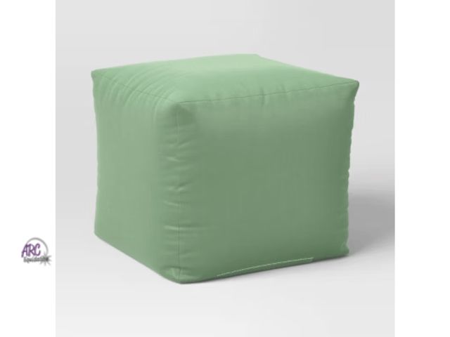 Lot 56-152250 - New Room Essentials (18″ × 15″) Solid Woven Outdoor Patio Pouf, (Versatile Green)