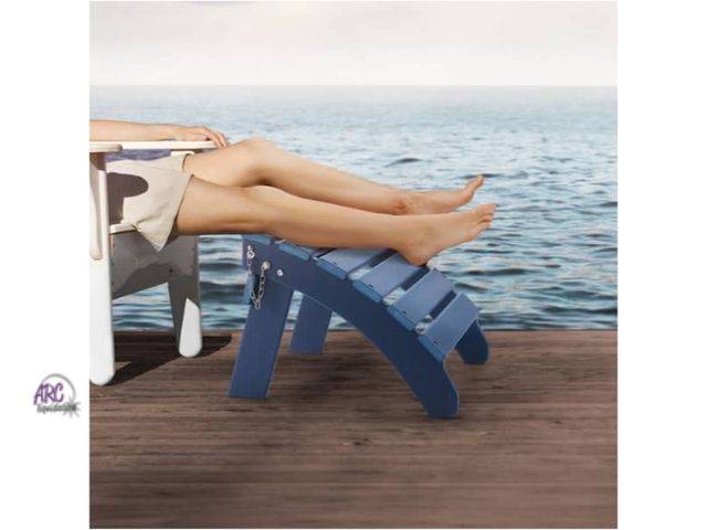 Lot 56-781164 - New in nox. 18. 7L x 18. 9W x 13. 8H In. HDPE Folding Adirondack Ottoman, Weather-Resistant Foot Res...
