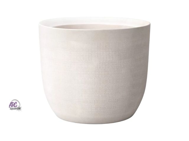 Lot 56-383112 - New,Textured Ceramic Outdoor Planter Pot White  10"- Threshold