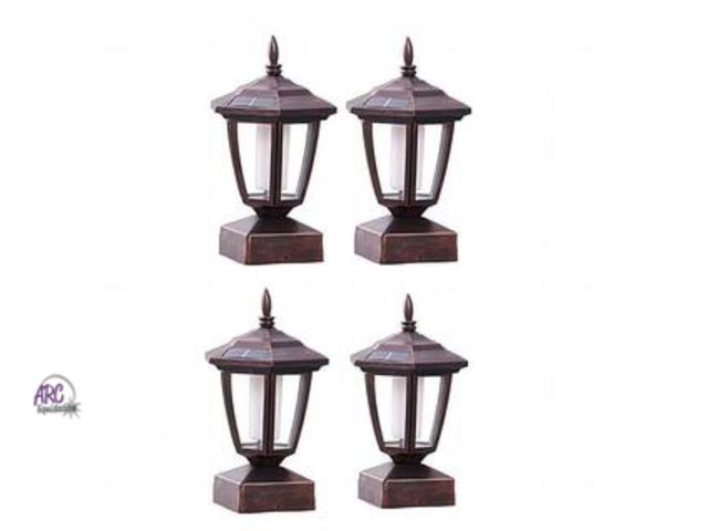 Lot 56-629050 - New - Dynaming Outdoor Waterproof Solar Flame Post Lights for Garden Deck Patio Fit 4 x 4 5 x 5 or 6...