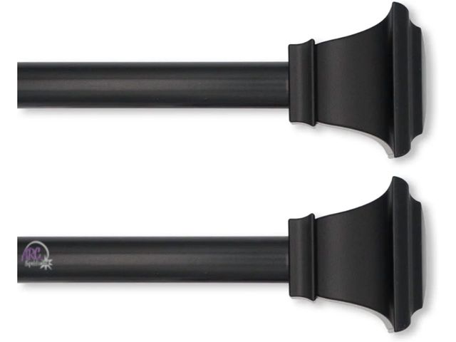 Lot 56-554518 - NEW-SOME SCUFFS-Lumino Square Single Curtain Rod Set, 5/8" Diameter