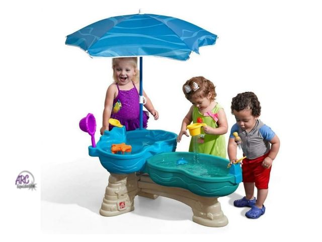 Lot 56-564119 - USED-TORN BOX-Spill &amp; Splash Seaway Water Table, Kids Two-Tier Water and Sand Activity Sensory P...