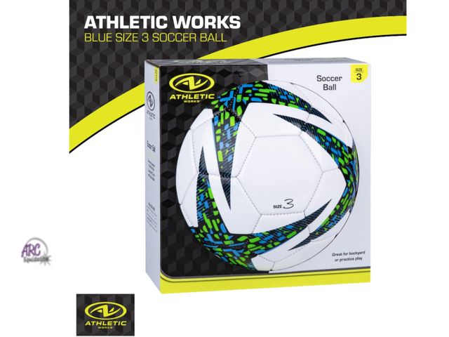 Lot 56-468652 - NEW IN BOX Athletic Works Size 3 Soccer Ball, Blue