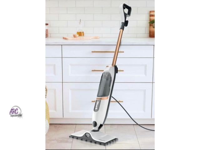 Lot 56-148364 - New in Box Shark SteamSpot Corded Steam Mop with Steam Blaster for Hard Floors in White with XL Remo...