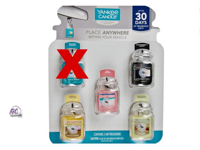 Lot 56-331017 - NEW OPEN PACKAGE  MISSING 1 Yankee Candle Car Jar Ultimate Multipack, Air Fresheners. 4 ct
