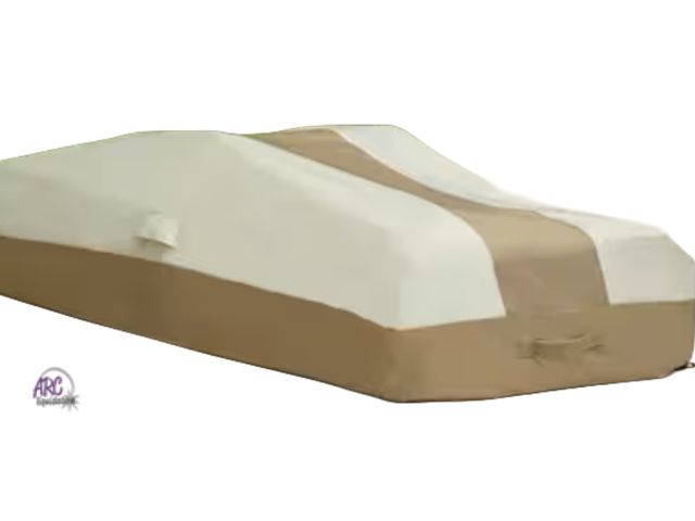 Lot 56-209660 - New - Hampton Bay Universal Chaise Patio Cover Beige And Brown Fabric 35.5in W X 80in L X 16in H