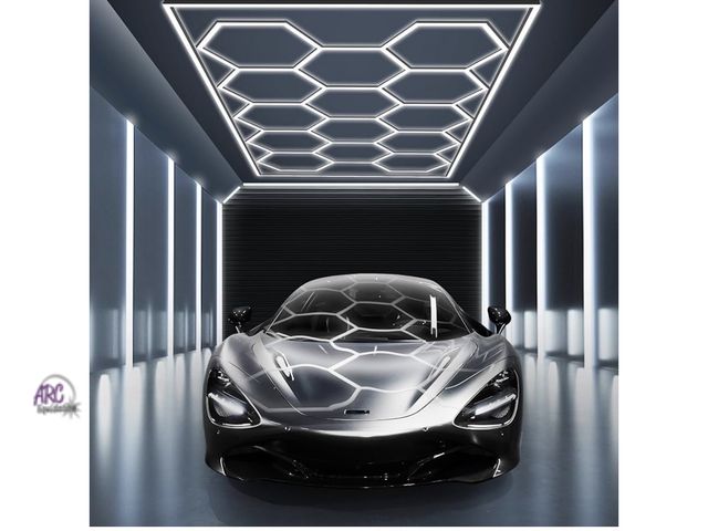 Lot 56-270851 - New in box MODERN Hexagon Garage Light: Higher Brightness 720W 86400 Lumens Hexagon Led Garage Light...