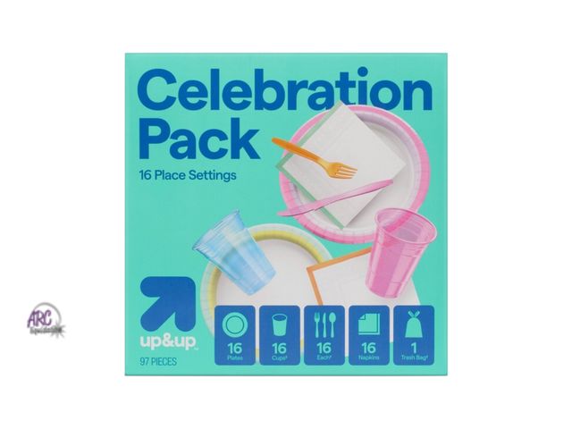 Lot 56-643854 - New - up&amp;up Disposable Table Top Celebration Pack 97ct Party Supplies