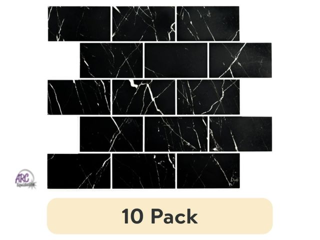 Lot 56-263224 - NEW (10 pack) Aldhurst Marbled Onyx Adhesive Backed 9.84 in. x 10.37 in. PVC Mosaic Tile