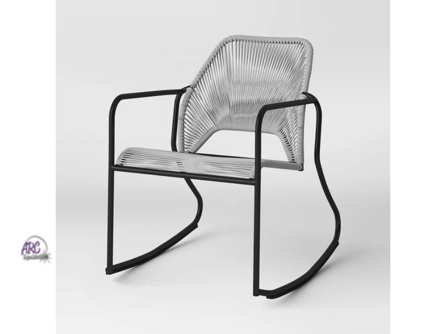 Lot 56-781812 - New Fisher Stack &amp; Wicker Outdoor Patio Chair, Rocking Chair Gray - Threshold Weather-Resistant