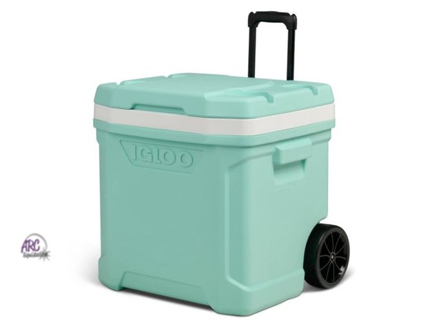 Lot 56-867418 - New - Igloo 60qt Rolling Cooler - SeaFoam