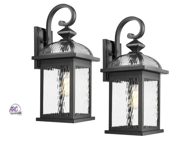 Lot 56-151550 - New Darkaway 2pcs Outdoor Lights Fixtures Wall Mount, Large 22inch Outdoor Wall Sconce Lights with W...