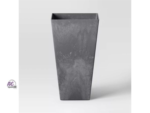 Lot 56-472412 - NEW-MISSING DRAIN PLATFORM-Square Composite Indoor Outdoor Planter Pot Charcoal Gray - Threshold™-21...