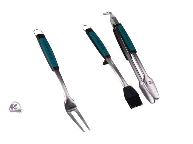 Lot 56-216734 - NEW OUT OF PACKAGE Char-Broil 3pc Comfort Grip Tool Heat-Resistant Grill Cookware Set