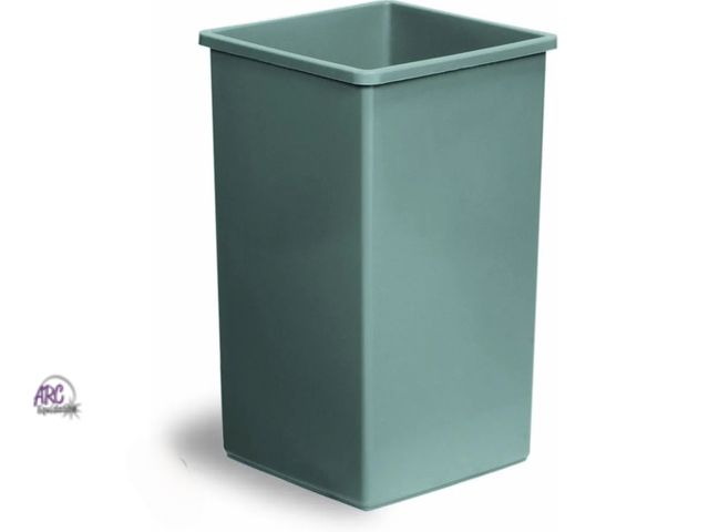 Lot 56-592598 - NEW-LOT OF 2-Continental 25GY 25-Gallon Swingline LLDPE Waste Receptacle, Square, Gray