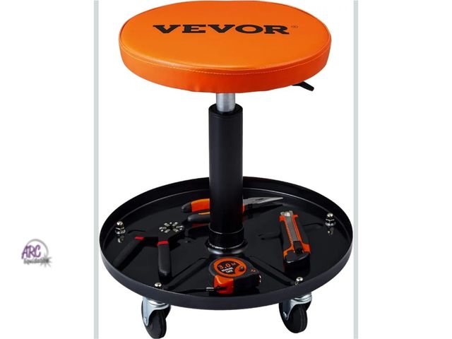 Lot 56-896622 - New - VEVOR Mechanic Stool, 250 LBS Rolling Pneumatic Creeper Garage/Shop Seat, Adjustable Height 16...