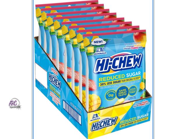 Lot 56-241623 - NEW HI-CHEW Original Mix, Pack of 8 Bags, 2.12 oz Each - Strawberry &amp; Mango - Reduced Sugar. Bes...