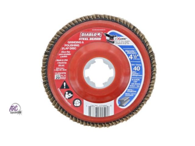 Lot 56-596223 - SLIGHTLY USED-LOT OF 3- Diablo 4-1/2 in. 40-Grit Flap Disc for X-Lock and 7/8 in. Arbor Angle Grinde...