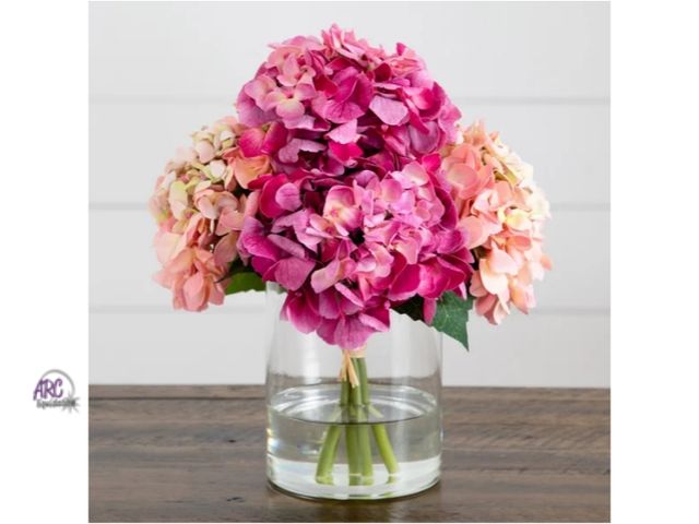 Lot 56-300614 - New,Faux 12" Hydrangea Arrangement | Costco