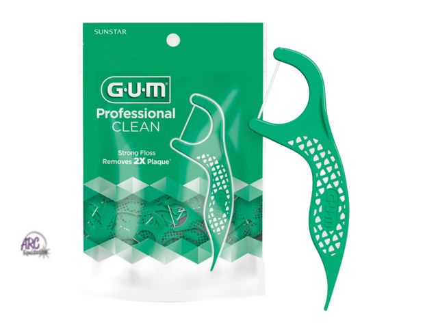 Lot 56-220461 - New - 3 Pack 450 Total GUM Professional Clean Floss Picks 3 Pack 150 Each