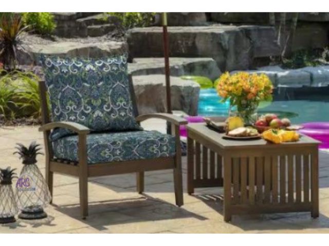 Lot 56-489064 - New in Box - ARDEN - 24 in. x 24 in. 2-Piece Deep Seating Outdoor Lounge Chair Cushion in Sapphire A...