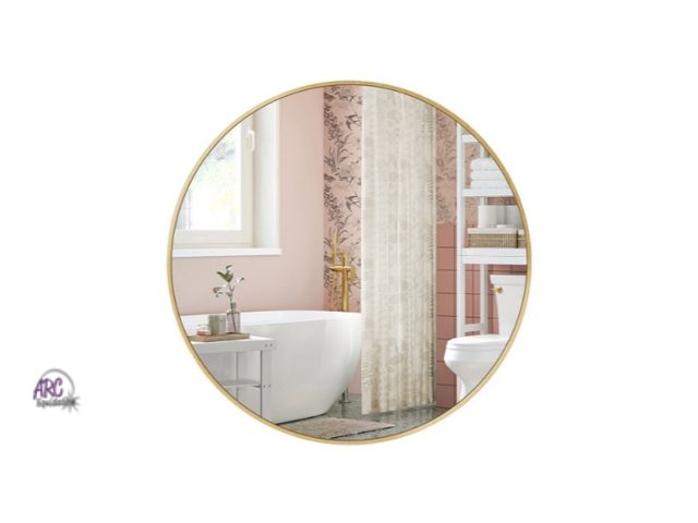 Lot 56-555618 - NEW-Bathroom Round Mirror for Wall, 24 Inches Gold Circle Mirror，Metal Frame,for Bathroom Over Sink,...