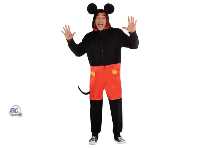 Lot 56-340419 - New, Party City Zipster Mickey Mouse One Piece Halloween Costume for Men, Large/Extra Large, Include...
