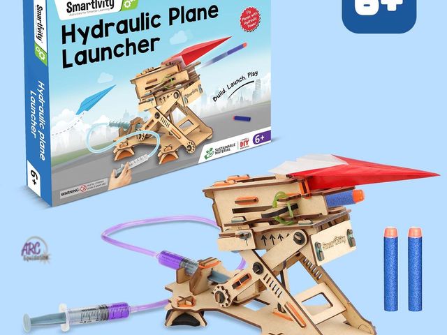 Lot 56-616930 - New - Smartivity Hydraulic Plane Launcher STEM toy kit