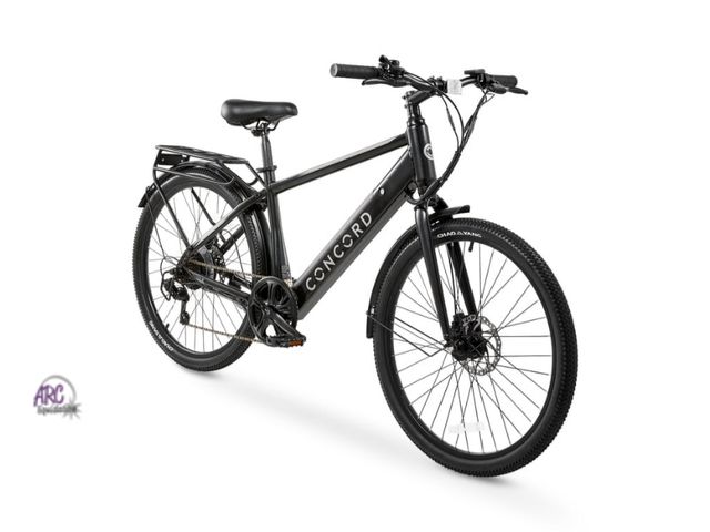 Lot 56-759650 - New in Box. Concord 26" Step-over Electric Bike, 36V Battery, 350W Motor, Class 2, Black. Comes with...