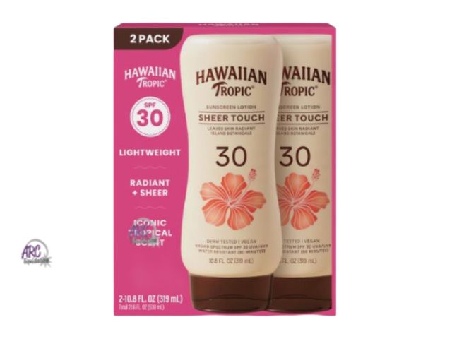 Lot 56-479564 - New In Box - 2 Pack - HAWAIIAN Tropic Lotion Sunscreen Sheer Touch 30 SPF