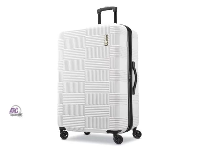 Lot 56-353224 - New American Tourister NXT Hardside Large Checked Spinner Suitcase - White