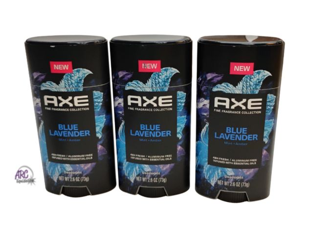 Lot 56-568130 - NEW-LOT OF 3-Axe Blue Lavender deodorant-2.6 oz per stick