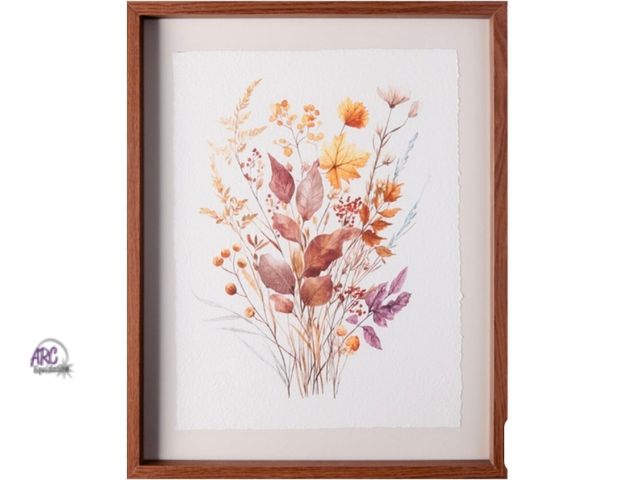Lot 56-837429 - New - Some Scuffs See Pictures - Kirkton House Fall Framed Wall Art, Floral - Brown