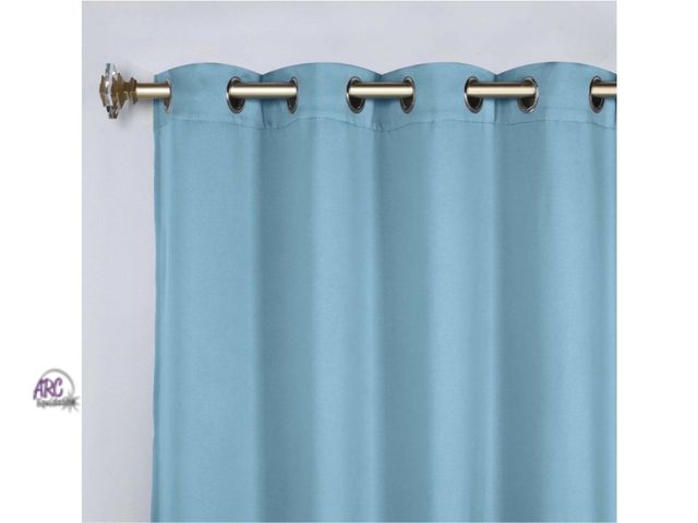 Lot 56-805624 - New - Superior Blackout Solid Light Filtering Grommet Curtain Panel Set, 52"X 96", Light Blue
